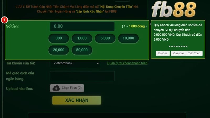 fb88 hiện tại đang có các cách nạp tiền nào?