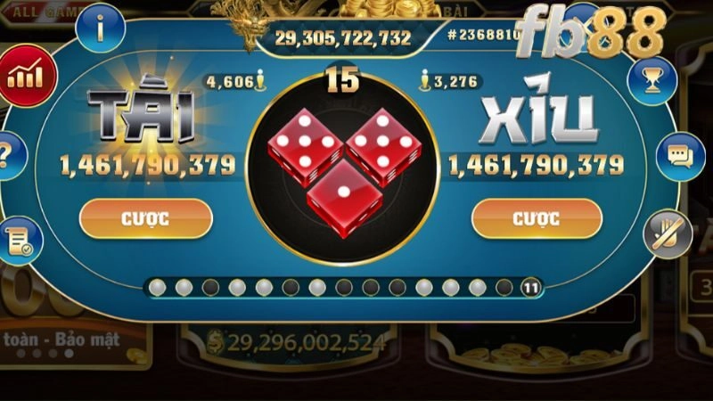 Phân loại các ván chơi Tài Xỉu tại fb88