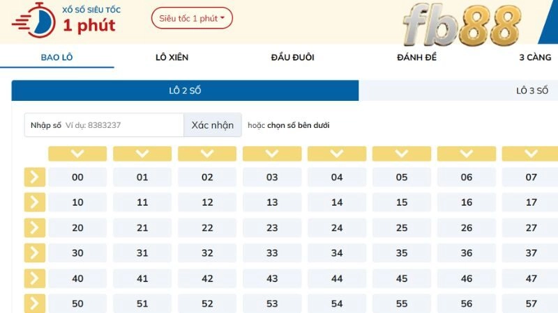Tỷ lệ thưởng và các loại cược lô đề tại fb88